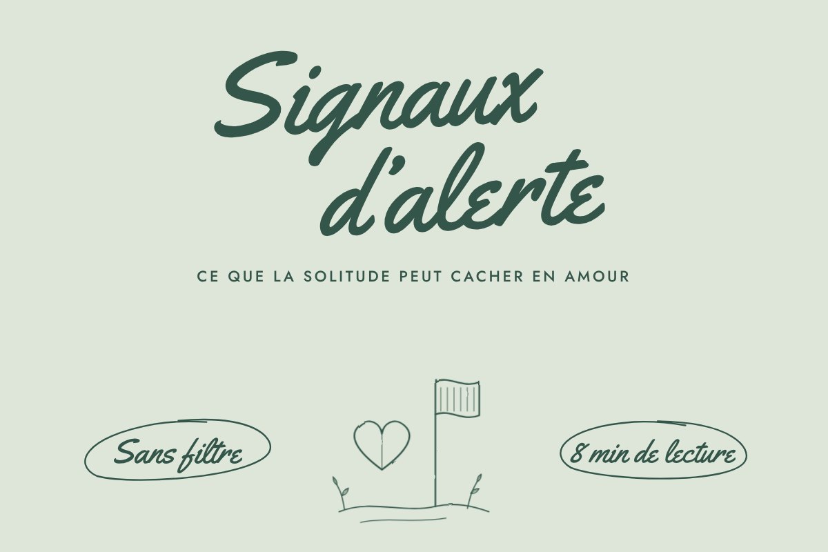 Illustration au trait fin. Un cœur à côté d’un drapeau d’avertissement.