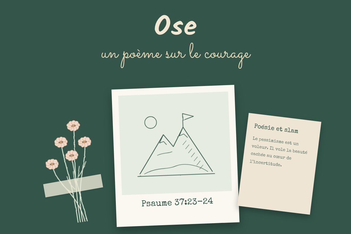 Illustration au trait fin. Des sommets de montagne avec un drapeau planté tout en haut.