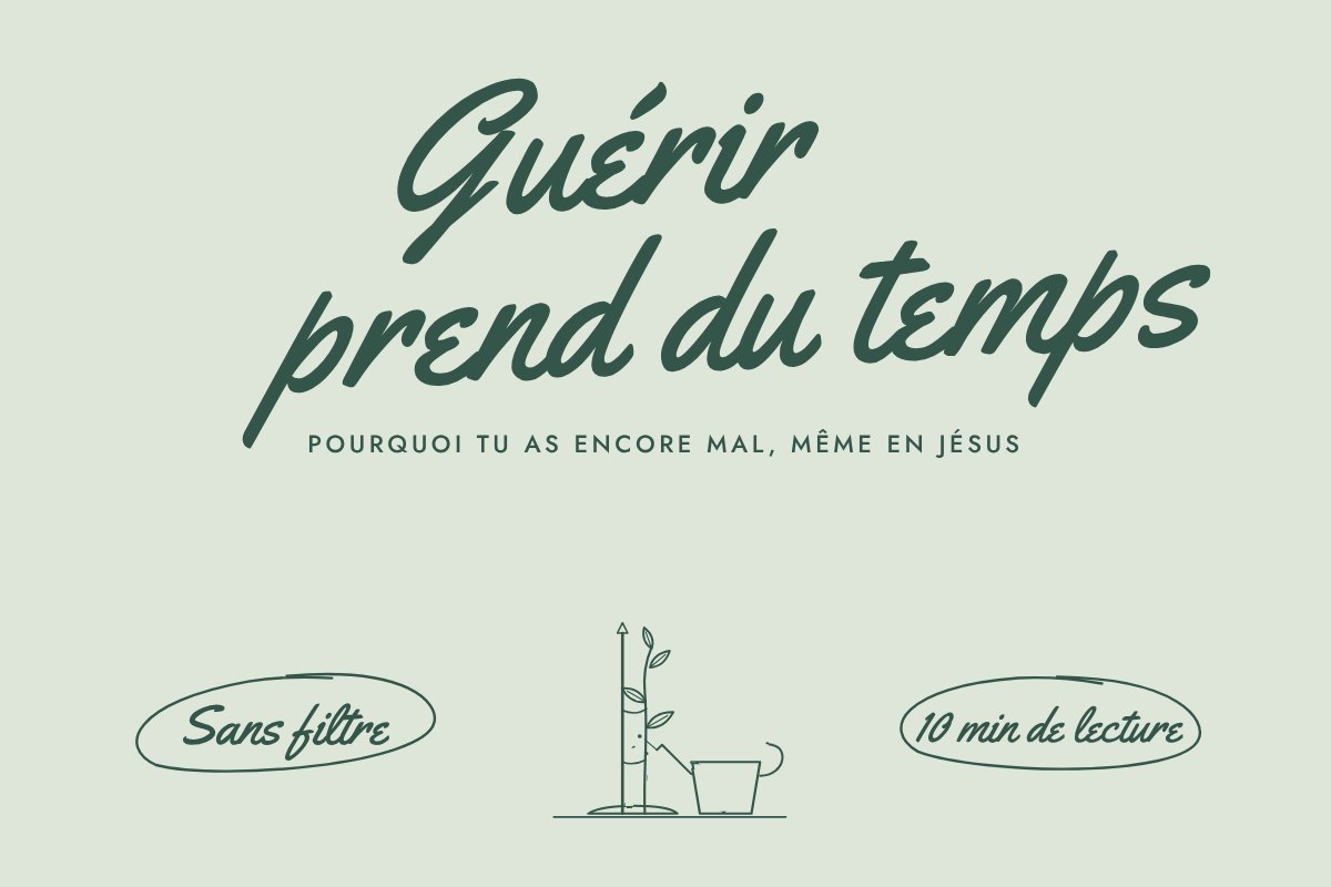 Illustration au trait fin. Un jeune arbre attaché à un tuteur près d’un arrosoir.