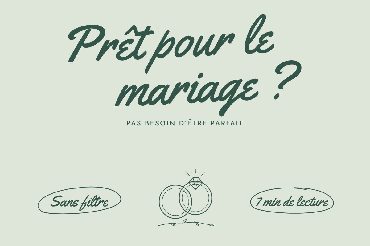 Illustration au trait fin. Deux alliances posées sur une vigne feuillue.