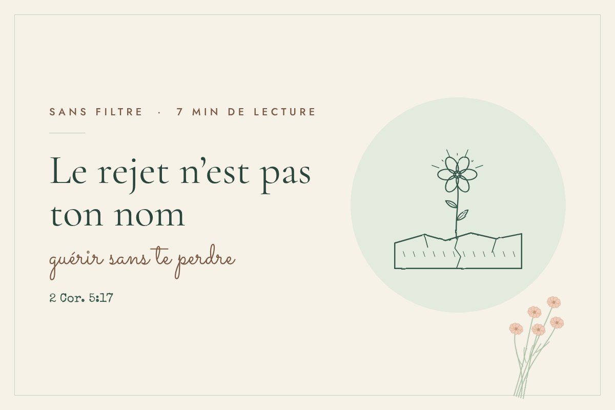 Illustration au trait fin. Une fleur qui éclot à travers une pierre fissurée.