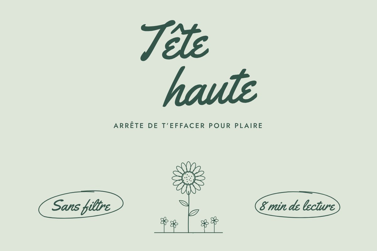 Illustration au trait fin. Un grand tournesol au milieu de petites fleurs.