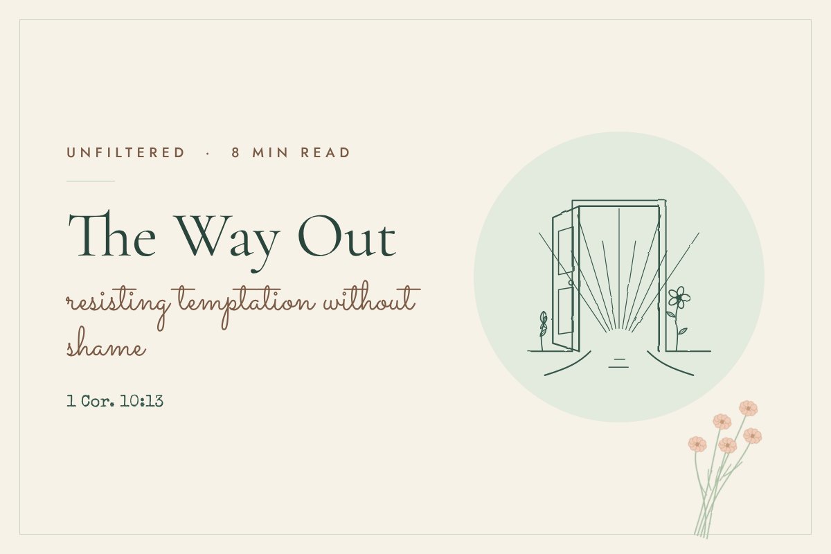 Fine-line illustration. An open door with light falling across a path.