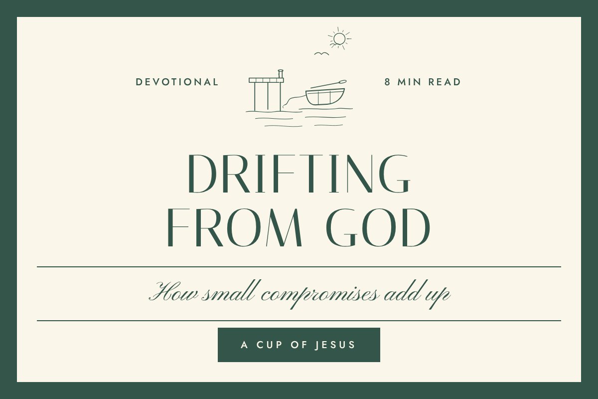 Fine-line illustration. A small rowboat drifting away from a wooden dock, its loose rope trailing in the water.
